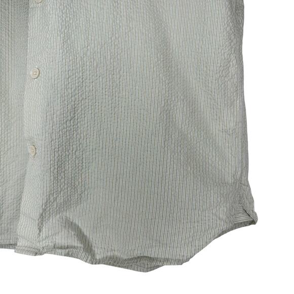 VINCE Peninsula Stripe Short Sleeve Shirt Men's Size Medium Button Down Cotton - Picture 4 of 8